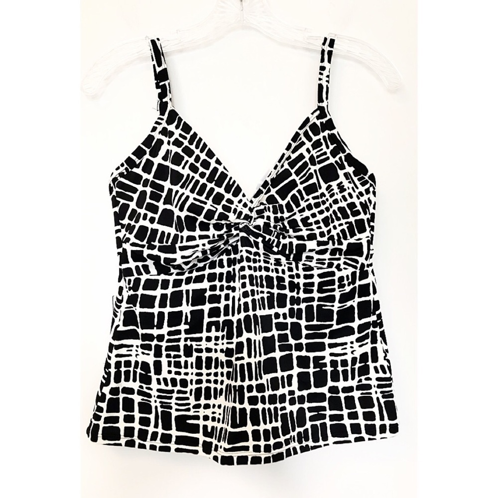 MIRACLESUIT Sz 8 Love Knot Tankini Black / White